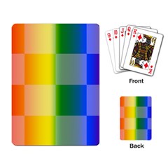 Lgbt Rainbow Buffalo Check Lgbtq Pride Squares Pattern Playing Cards Single Design (rectangle) by yoursparklingshop