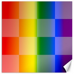 Lgbt Rainbow Buffalo Check Lgbtq Pride Squares Pattern Canvas 12  X 12  by yoursparklingshop