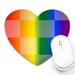 LGBT Rainbow Buffalo Check LGBTQ Pride Squares Pattern Heart Mousepads Front