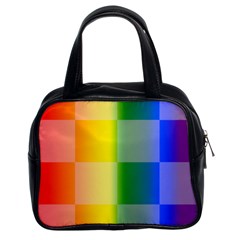 Lgbt Rainbow Buffalo Check Lgbtq Pride Squares Pattern Classic Handbag (two Sides) by yoursparklingshop