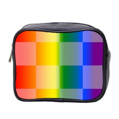 Lgbt Rainbow Buffalo Check Lgbtq Pride Squares Pattern Mini Toiletries Bag (two Sides) by yoursparklingshop