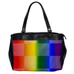 Lgbt Rainbow Buffalo Check Lgbtq Pride Squares Pattern Oversize Office Handbag by yoursparklingshop