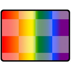 Lgbt Rainbow Buffalo Check Lgbtq Pride Squares Pattern Fleece Blanket (large)  by yoursparklingshop