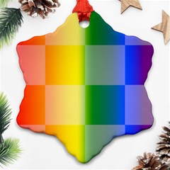 Lgbt Rainbow Buffalo Check Lgbtq Pride Squares Pattern Ornament (snowflake)