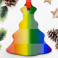 Lgbt Rainbow Buffalo Check Lgbtq Pride Squares Pattern Ornament (christmas Tree) 