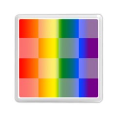 Lgbt Rainbow Buffalo Check Lgbtq Pride Squares Pattern Memory Card Reader (square) by yoursparklingshop