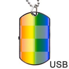 Lgbt Rainbow Buffalo Check Lgbtq Pride Squares Pattern Dog Tag Usb Flash (one Side) by yoursparklingshop