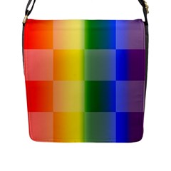 Lgbt Rainbow Buffalo Check Lgbtq Pride Squares Pattern Flap Closure Messenger Bag (l) by yoursparklingshop