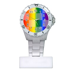 Lgbt Rainbow Buffalo Check Lgbtq Pride Squares Pattern Plastic Nurses Watch by yoursparklingshop