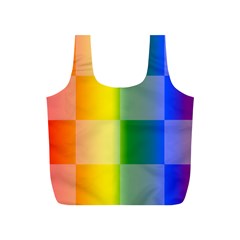 Lgbt Rainbow Buffalo Check Lgbtq Pride Squares Pattern Full Print Recycle Bag (s) by yoursparklingshop