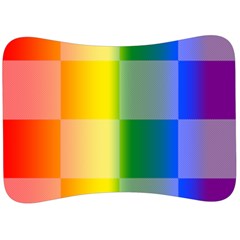 Lgbt Rainbow Buffalo Check Lgbtq Pride Squares Pattern Velour Seat Head Rest Cushion