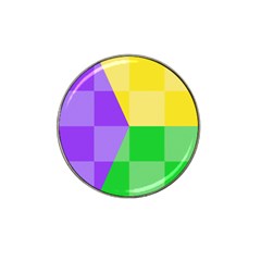 Purple Yellow Green Check Squares Pattern Mardi Gras Hat Clip Ball Marker (10 Pack) by yoursparklingshop