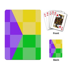 Purple Yellow Green Check Squares Pattern Mardi Gras Playing Cards Single Design (rectangle)