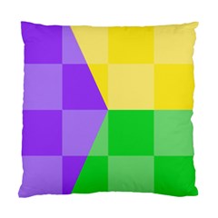 Purple Yellow Green Check Squares Pattern Mardi Gras Standard Cushion Case (two Sides) by yoursparklingshop