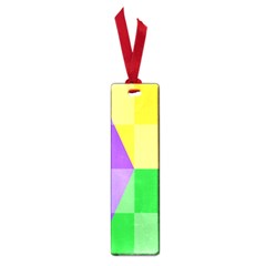 Purple Yellow Green Check Squares Pattern Mardi Gras Small Book Marks by yoursparklingshop