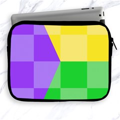 Purple Yellow Green Check Squares Pattern Mardi Gras Apple Ipad 2/3/4 Zipper Cases by yoursparklingshop