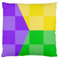 Purple Yellow Green Check Squares Pattern Mardi Gras Standard Flano Cushion Case (two Sides) by yoursparklingshop