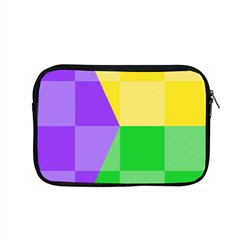 Purple Yellow Green Check Squares Pattern Mardi Gras Apple Macbook Pro 15  Zipper Case