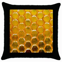 Hexagon Windows Throw Pillow Case (black) by essentialimage