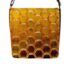 Hexagon Windows Flap Closure Messenger Bag (l) by essentialimage