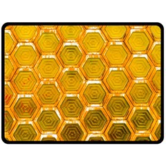 Hexagon Windows Double Sided Fleece Blanket (large)  by essentialimage