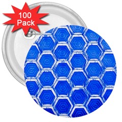 Hexagon Windows 3  Buttons (100 Pack)  by essentialimage