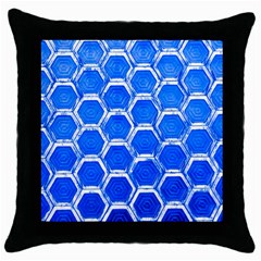 Hexagon Windows Throw Pillow Case (black) by essentialimage