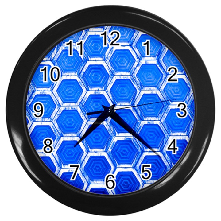 Hexagon Windows Wall Clock (Black)