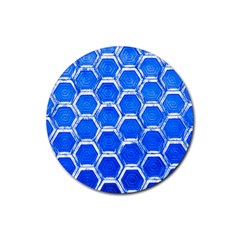 Hexagon Windows Rubber Coaster (round)  by essentialimage