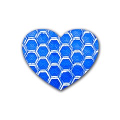 Hexagon Windows Rubber Coaster (heart)  by essentialimage