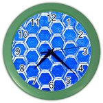 Hexagon Windows Color Wall Clock Front