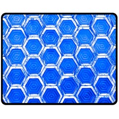 Hexagon Windows Double Sided Fleece Blanket (medium)  by essentialimage