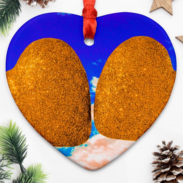 Two Hearts Heart Ornament (Two Sides)