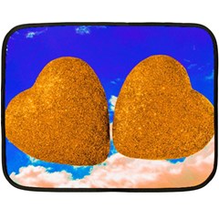 Two Hearts Double Sided Fleece Blanket (mini)  by essentialimage