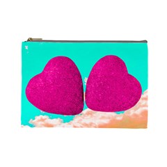 Two Hearts Cosmetic Bag (large) by essentialimage