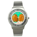 Two Hearts Stainless Steel Watch Front