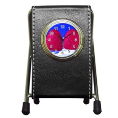 Two Hearts Pen Holder Desk Clock by essentialimage