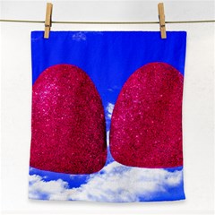 Two Hearts Face Towel by essentialimage