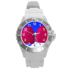 Two Hearts Round Plastic Sport Watch (l) by essentialimage