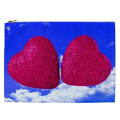 Two Hearts Cosmetic Bag (xxl) by essentialimage