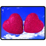 Two Hearts Double Sided Fleece Blanket (Large)  80 x60  Blanket Back