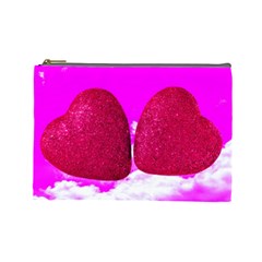 Two Hearts Cosmetic Bag (large) by essentialimage