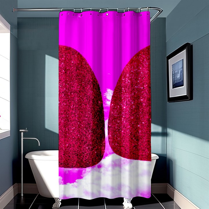 Two Hearts Shower Curtain 36  x 72  (Stall) 