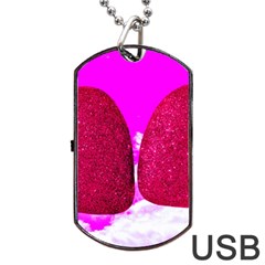 Two Hearts Dog Tag Usb Flash (two Sides) by essentialimage