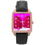 Two Hearts Rose Gold Leather Watch  Front