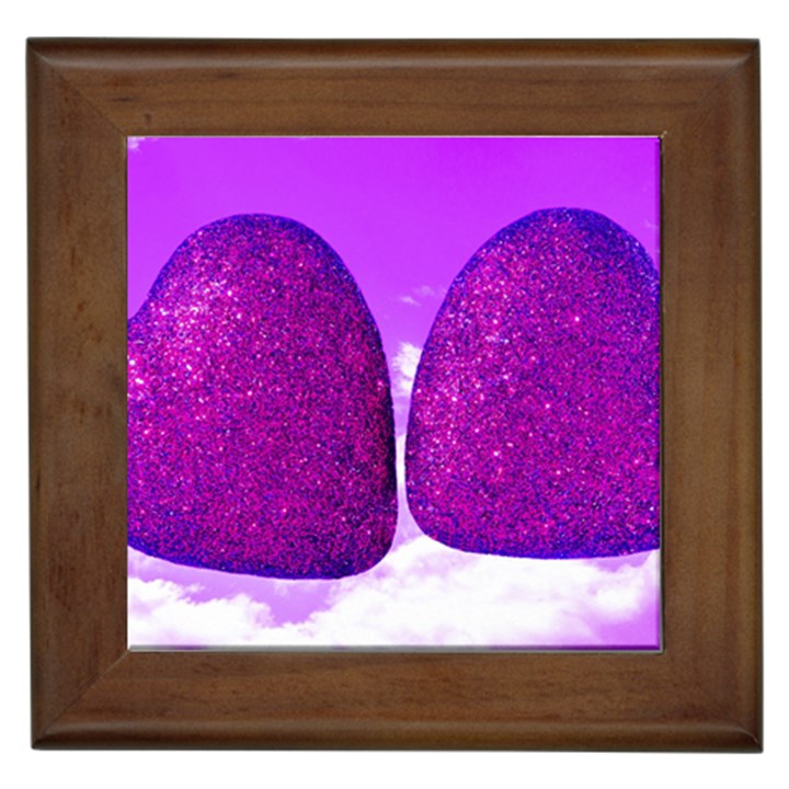 Two Hearts Framed Tile