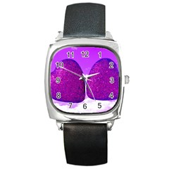 Two Hearts Square Metal Watch by essentialimage