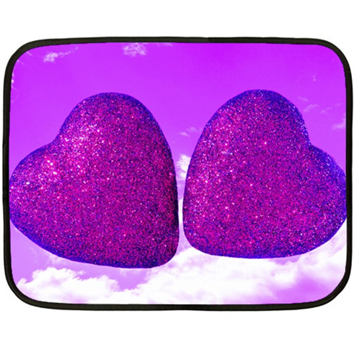 Two Hearts Double Sided Fleece Blanket (Mini) 