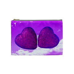 Two Hearts Cosmetic Bag (medium) by essentialimage