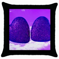 Two Hearts Throw Pillow Case (black) by essentialimage